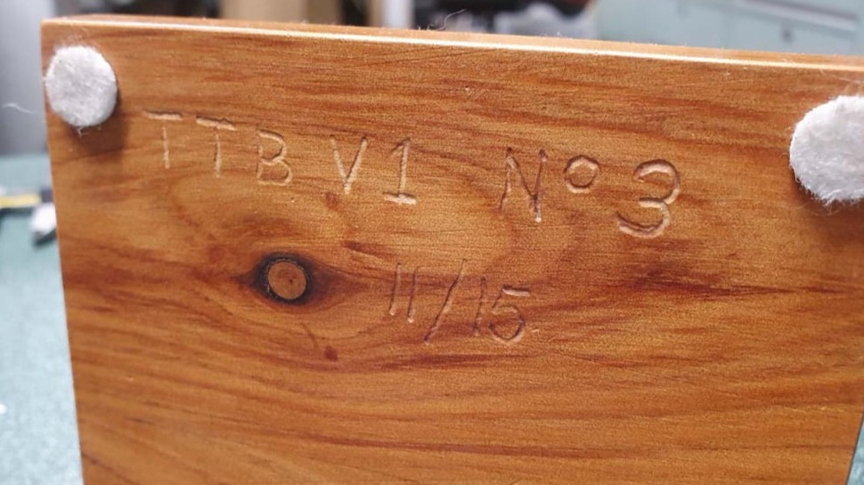 Markings on the underside of the base of a TTB engine