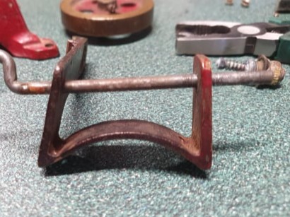 Toy steam engine under repair